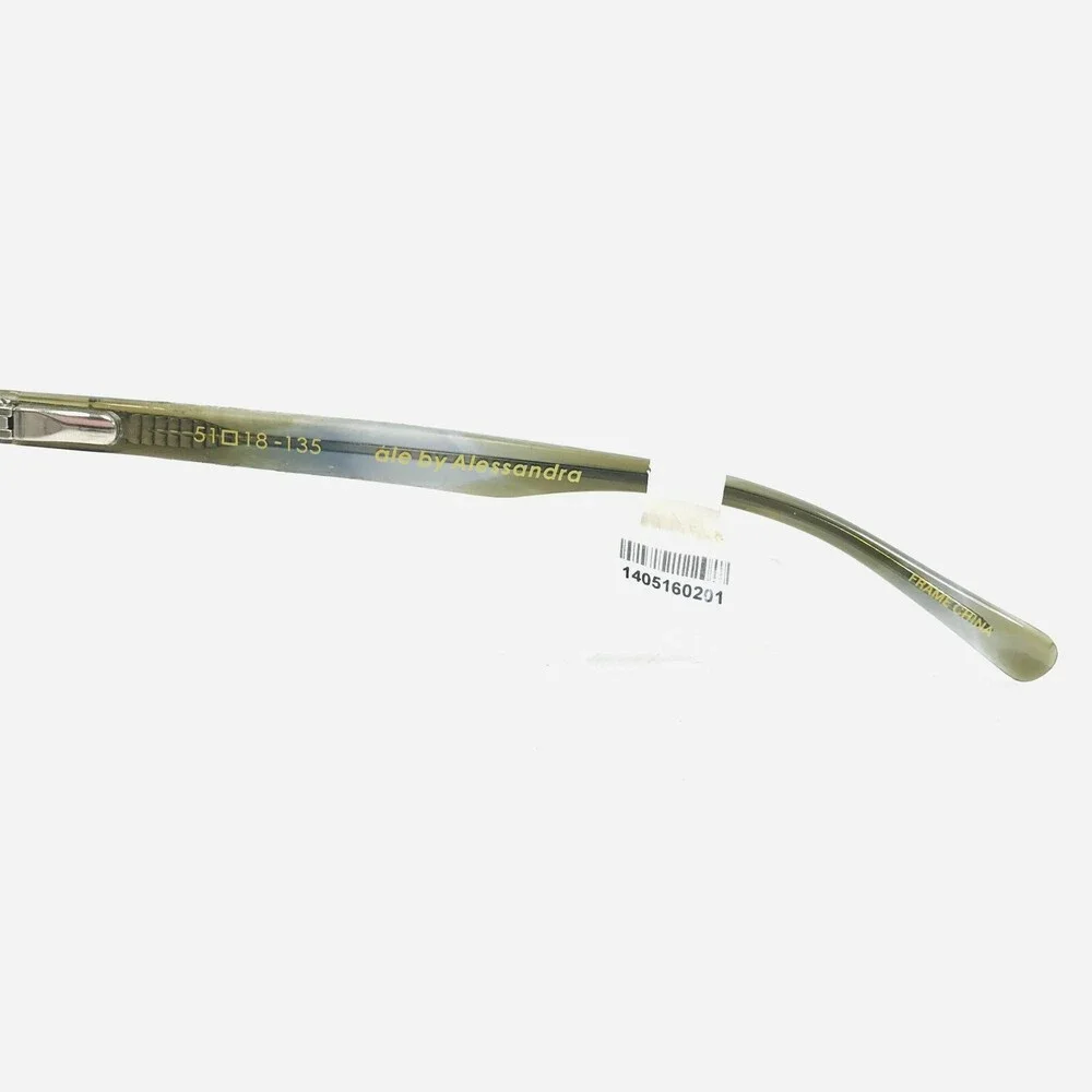 Ale by Alessandra Eyeglasses Frames 617-3 Clear Blue Green Round 51-18-135